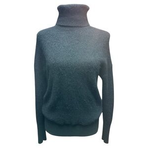 360 Cashmere Black Turtleneck Sweater Small
